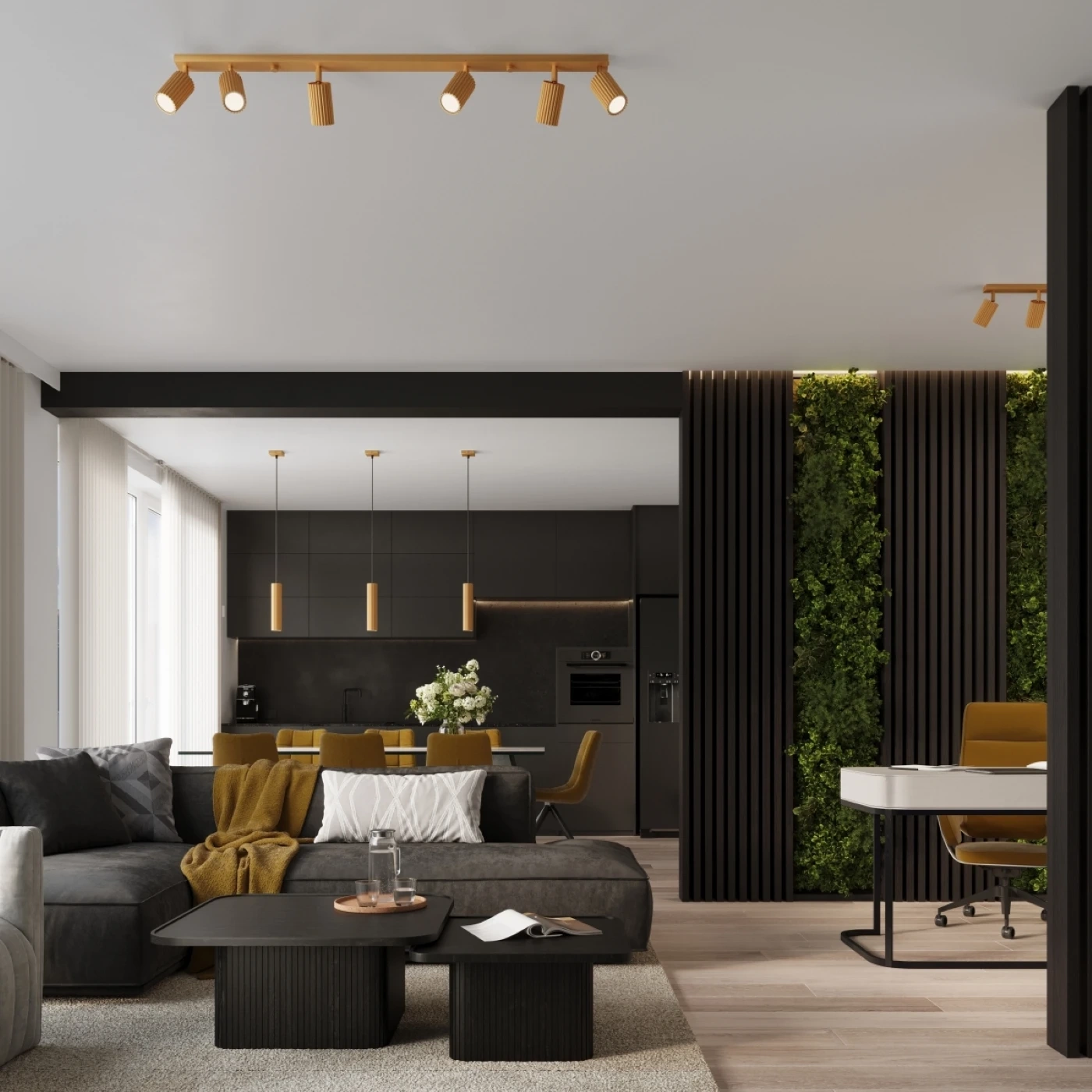 Plafond KARBON 6L guld