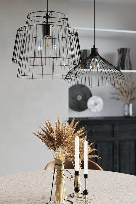 UMB taklampa svart + 1x LED-lampa E27 3000K varm 7,5W 620lm