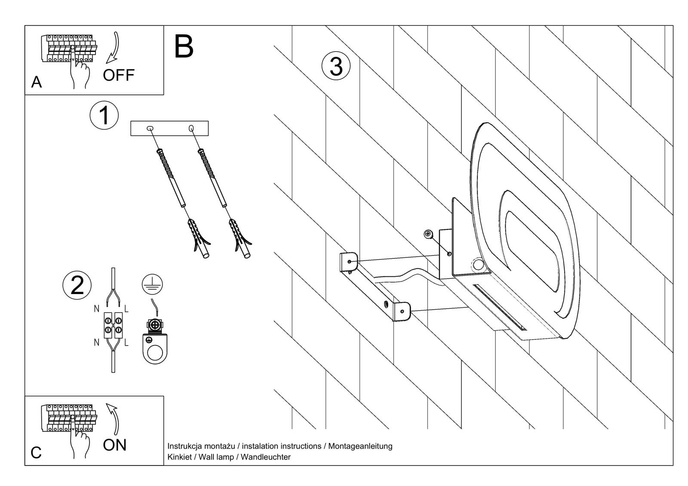 Vägglampa SACCON vit + 2x LED-lampa G9 4000K kall 4,5W 530lm