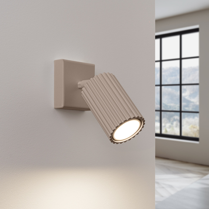 Vägglampa KARBON taupe