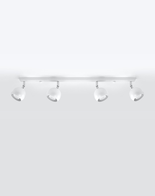 Plafond OCULARE 4L vit + 4x LED-lampa GU-10 3000K varm 7W 620lm