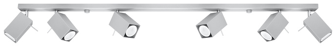 Plafond MERIDA 6L grå + 6x LED-lampa GU-10 3000K varm 7W 620lm