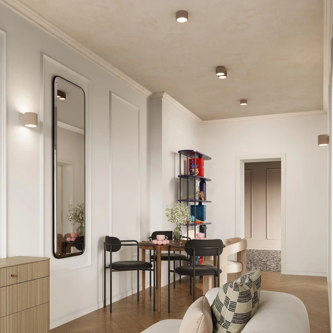 Taklampa AURA 1 taupe Gx53