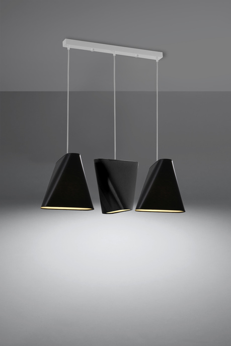 Ljuskrona BLUM 3 svart + 3x LED-lampa E27 4000K Kall 7,5W 650lm