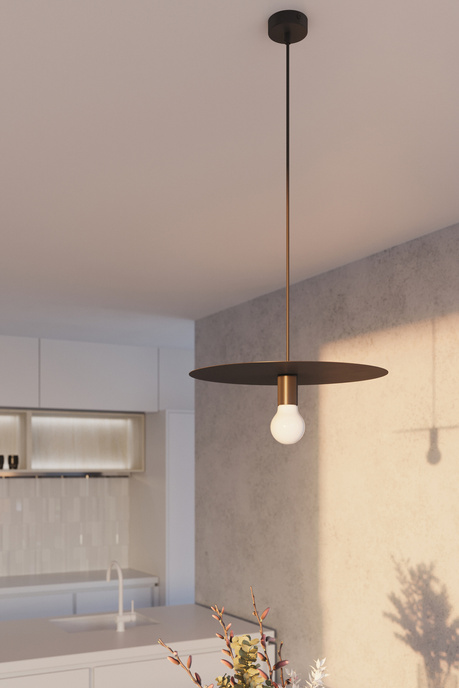 FLAVIO taklampa svart + 1x LED-lampa E27 3000K varm 7,5W 620lm