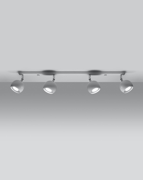 Plafond OCULARE 4L vit + 4x LED-lampa GU-10 4000K kall 7W 630lm