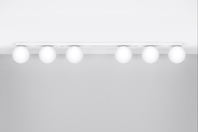 Plafond YOLI 6 vit + 6x LED-lampa G9 4000K kall 4,5W 460lm