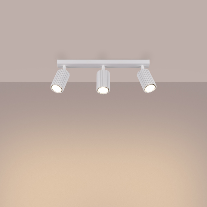 Plafond KARBON 3L vit + 3x LED-lampa GU-10 3000K varm 7W 510lm