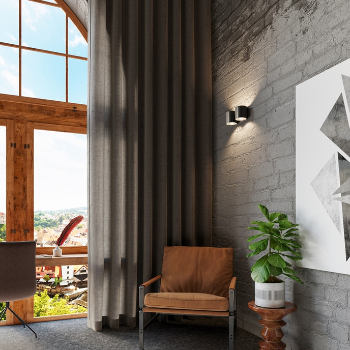 Vägglampa ORBIS 2 svart + 2x LED-lampa G9 4000K kall 4,5W 530lm