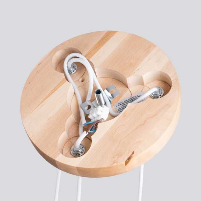 Ophængslampa PEKKA 3P bianco/legno naturale