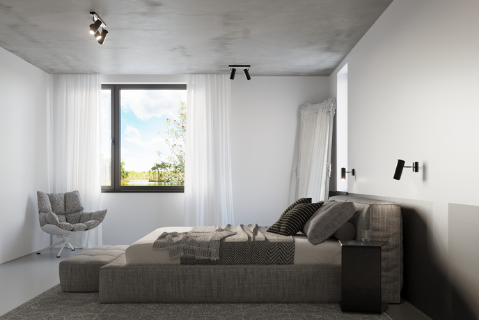 Plafond DIREZIONE 2 svart + 2x LED-lampa GU-10 4000K kall 7W 630lm