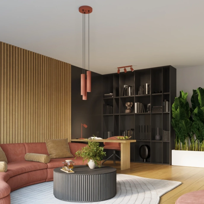 Plafond KARBON 3L ockraröd