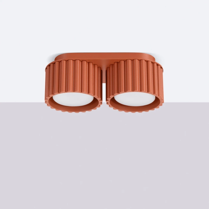 Taklampa AURA 2 röd ochra Gx53