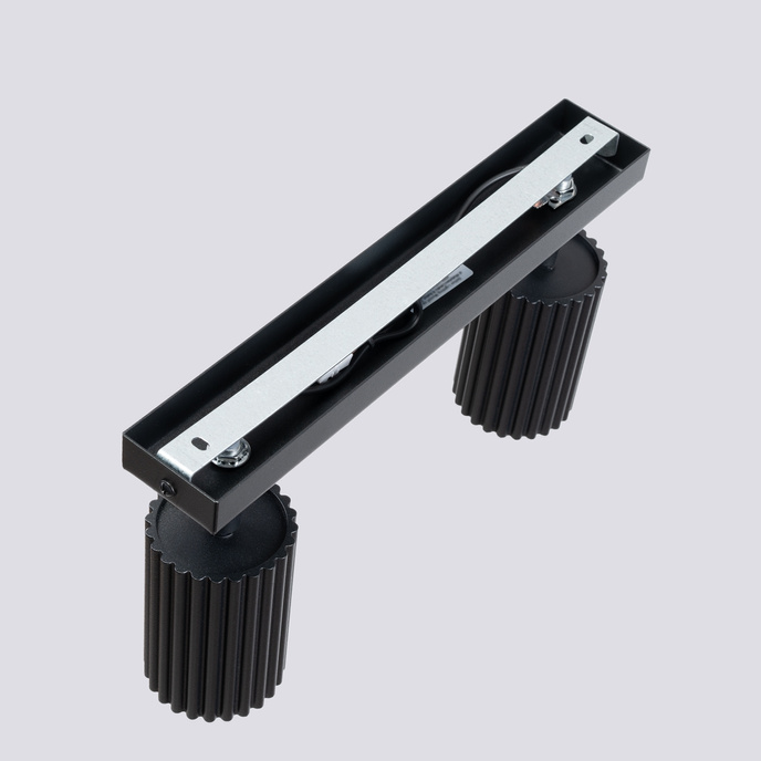 Plafond KARBON 2 svart + 2x LED-lampa GU-10 3000K varm 7W 510lm