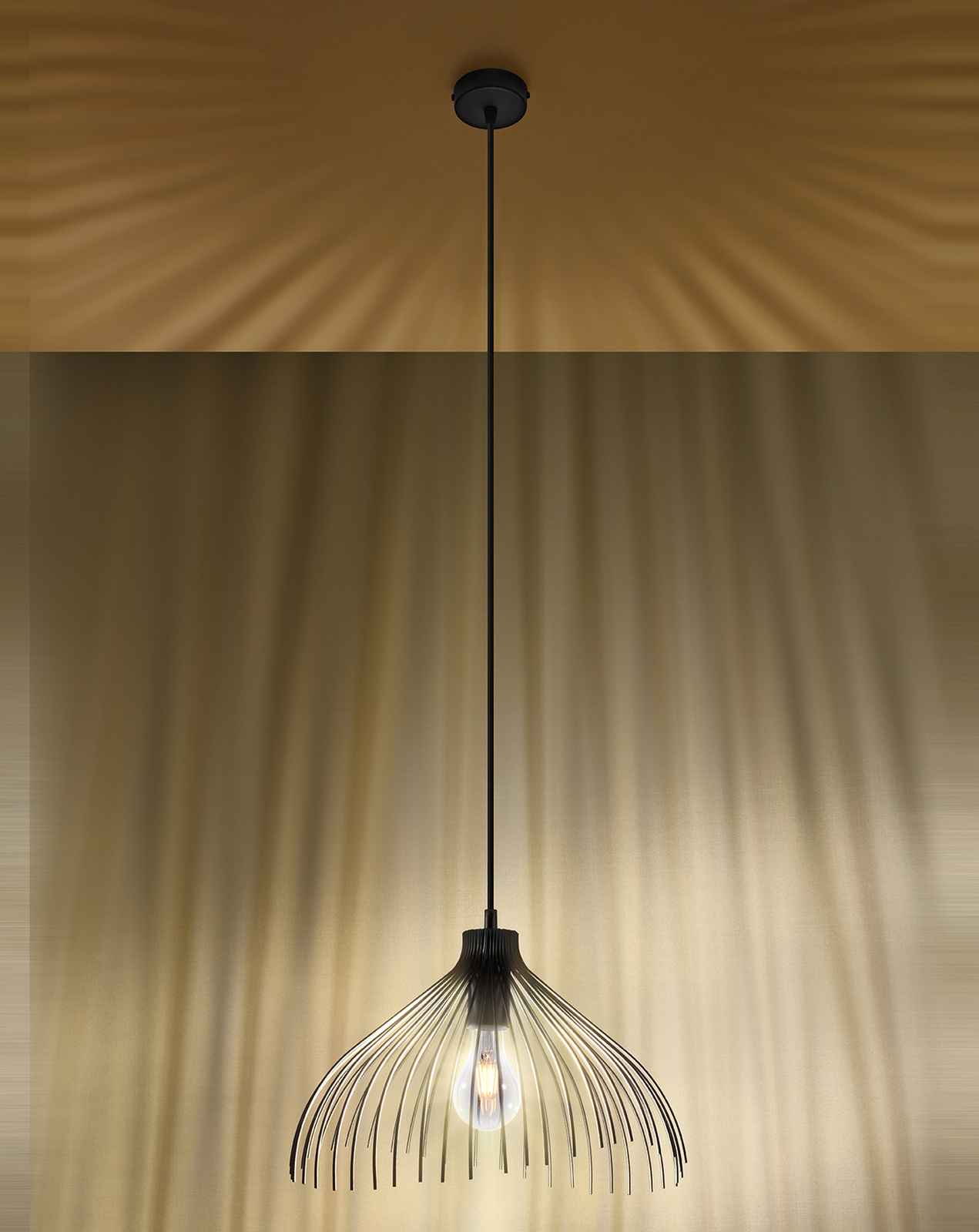 UMB taklampa svart + 1x LED-lampa E27 4000K Cold 7,5W 650lm