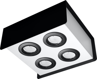 Plafond STEREO 4 vit/svart