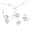 Ljuskrona ARTEMIS 5S svart + 5x LED-lampa E14 4000K Kall 7,5W 680lm
