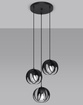 TULOS 3P taklampa svart + 3x LED-lampa E27 4000K Kall 7,5W 650lm