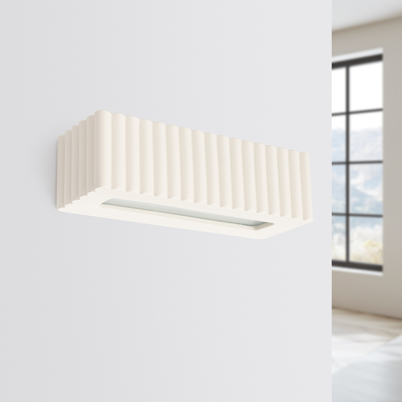 Vägglampa keramik RIGATA beige