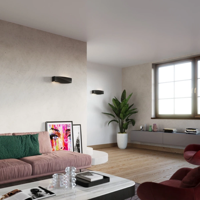 Vägglampa keramik SIGMA svart