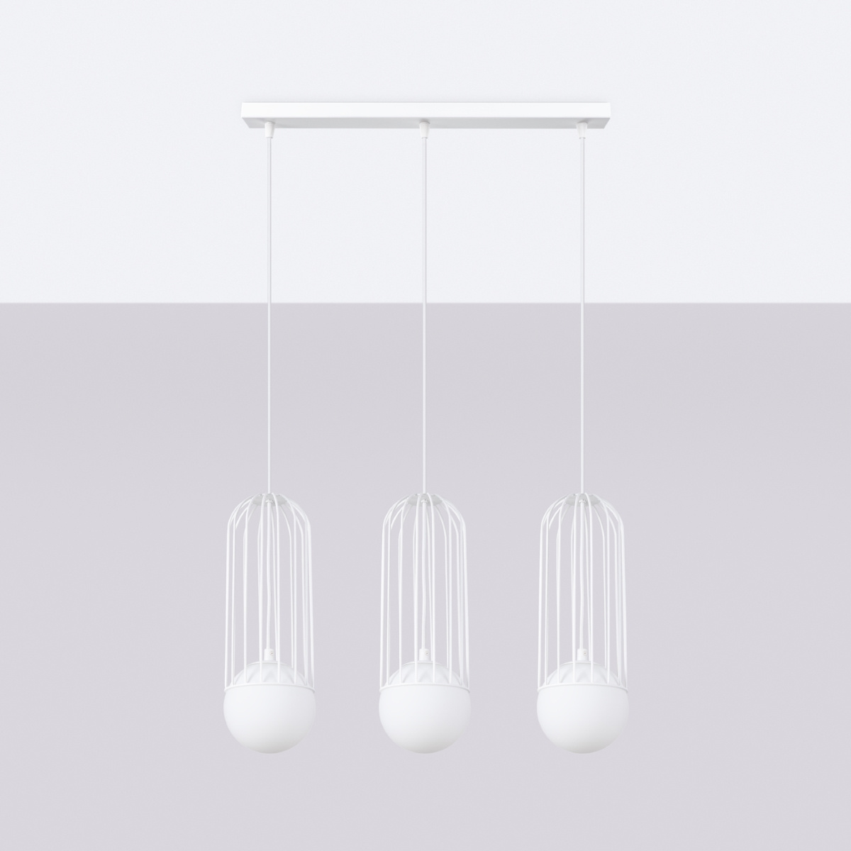 BRINA 3L taklampa vit + 3x LED-lampa G9 4000K kall 4,5W 460lm