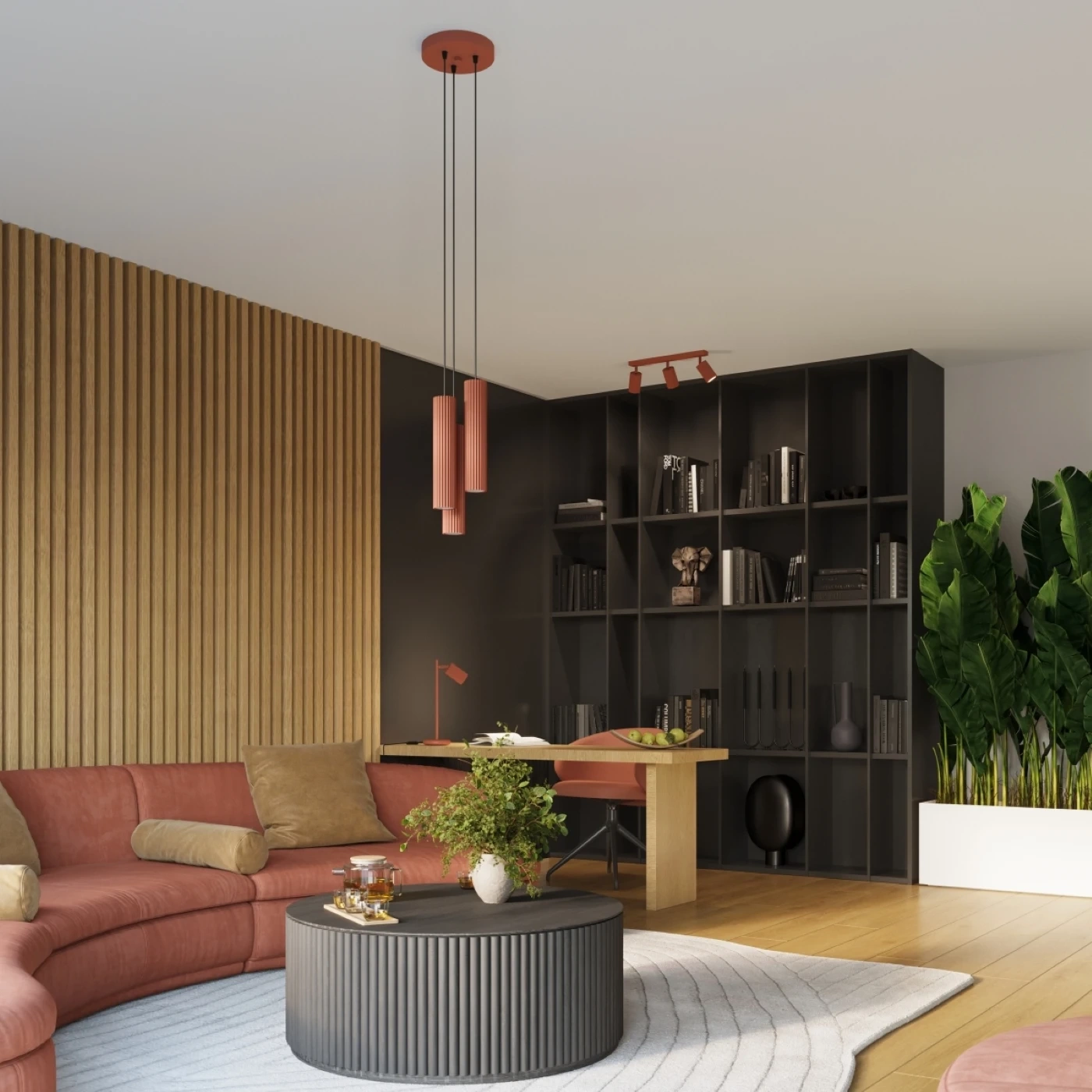 Plafond KARBON 3L ockraröd