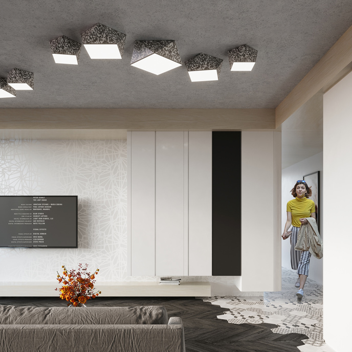 Plafond HEXA 25 CEKIN + 1x LED-lampa E27 4000K Kall 7,5W 650lm