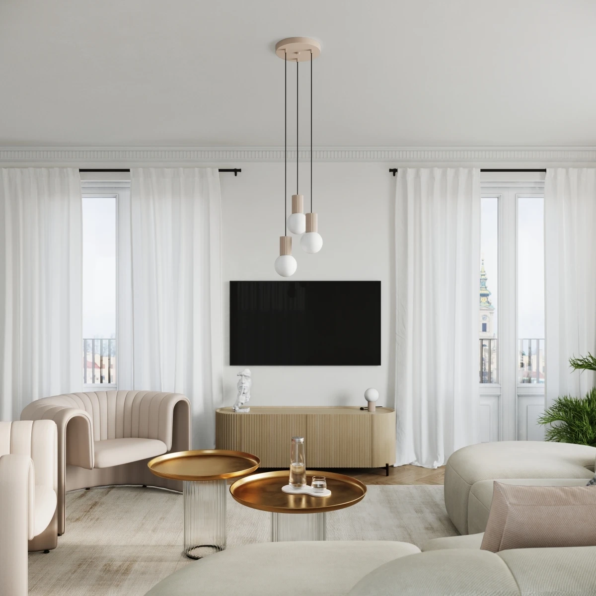 HALO 1 taupe taklampa