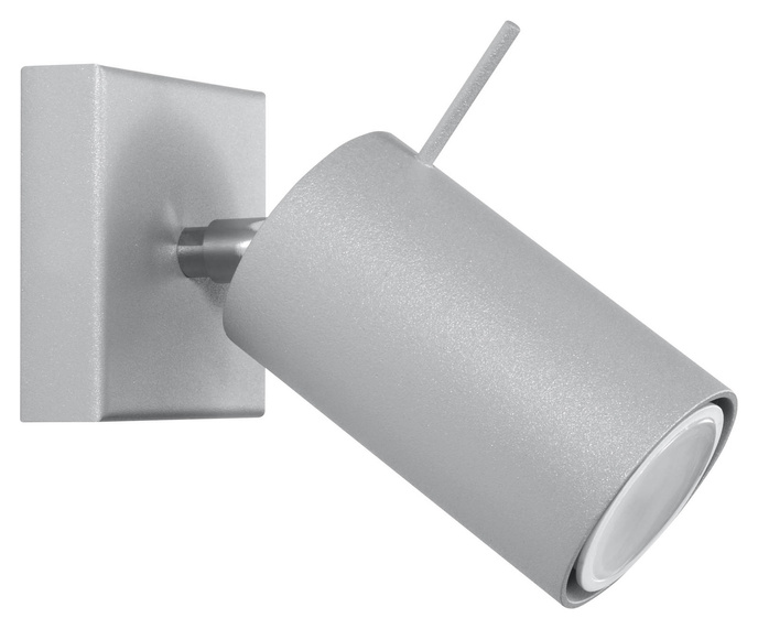 Vägglampa RING grå + 1x LED-lampa GU-10 4000K Cold 7W 630lm