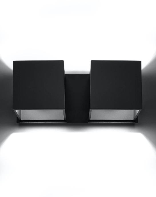 Vägglampa QUAD 2 svart + 2x LED-lampa G9 4000K Cold 4,5W 530lm