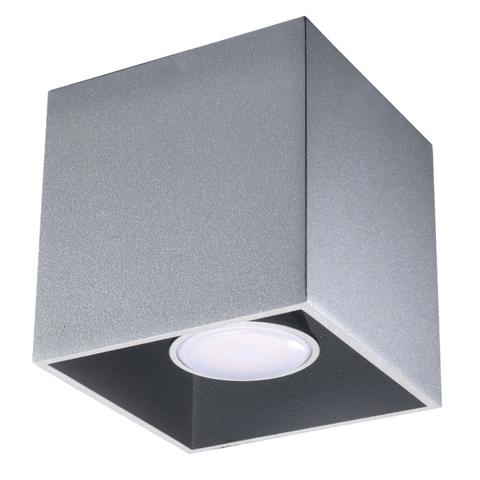 Plafond QUAD 1 grå + 1x LED-lampa GU-10 3000K varm 7W 620lm