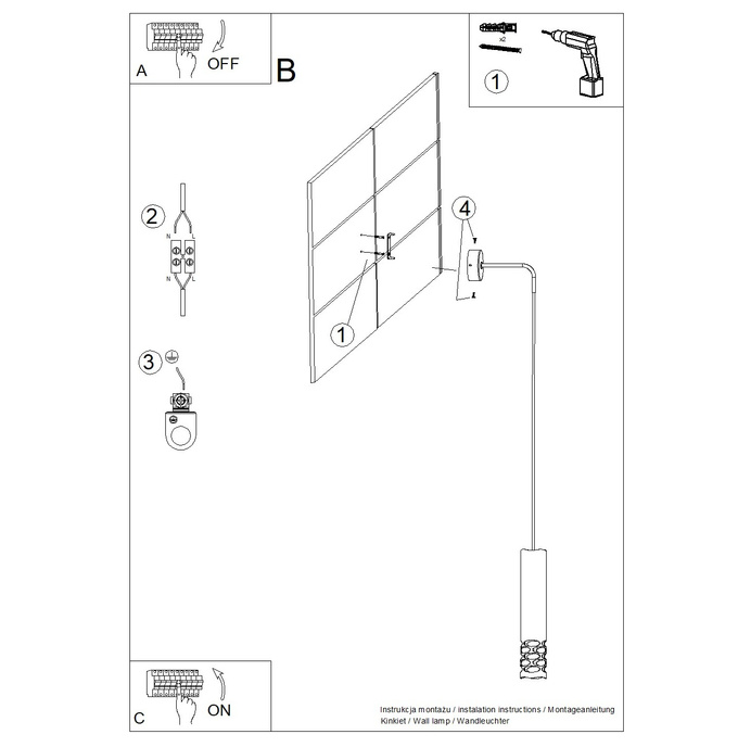 Vägglampa LIRO vit + 1X LED-lampa GU-10 3000K varm 7W 510lm