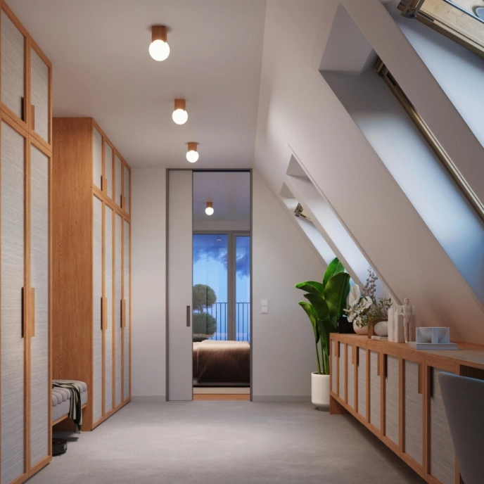 Taklampa SOLIS naturträ