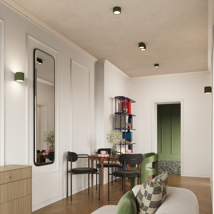 Taklampa AURA 2 olivgrön Gx53