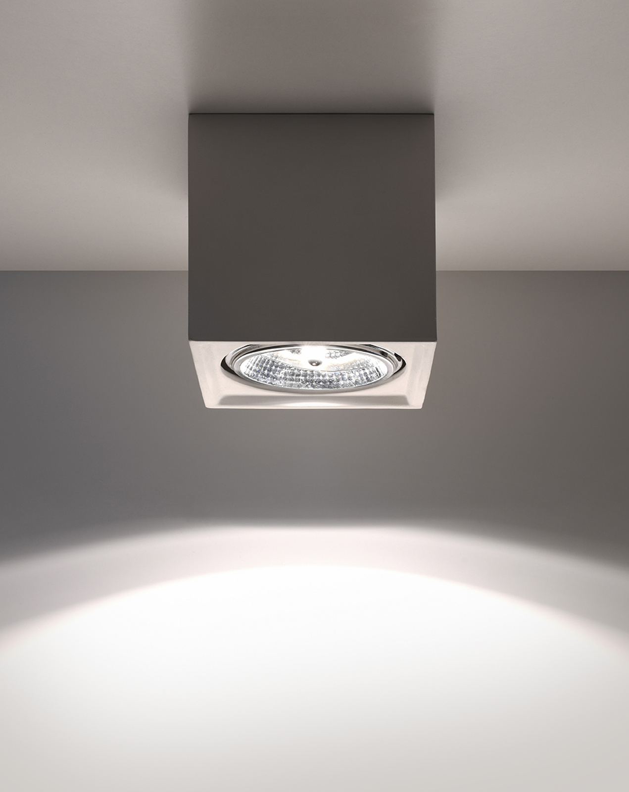 SEIDA keramisk plafond vit + 1x LED-lampa GU10 AR111 3000K varm 10W 800lm