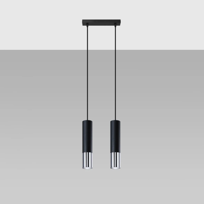 LOOPEZ 2 pendellampa svart/krom
