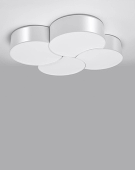 Plafond CIRCLE 4 vit + 8x LED-lampa E27 3000K varm 7,5W 620lm