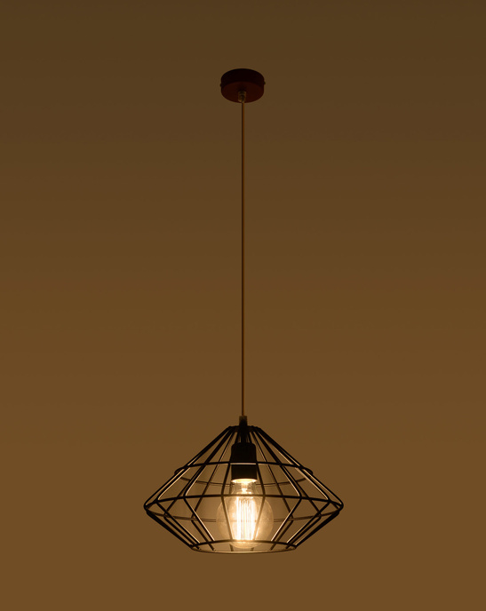 UMBERTO taklampa svart + 1x LED-lampa E27 3000K varm 7,5W 620lm