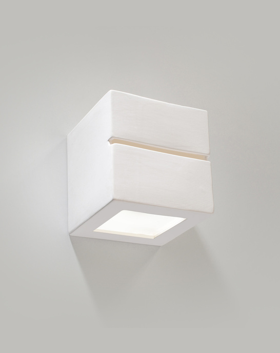 Keramisk vägglampa LEO LINE vit + 1x LED-lampa E27 4000K Cold 7,5W 650lm