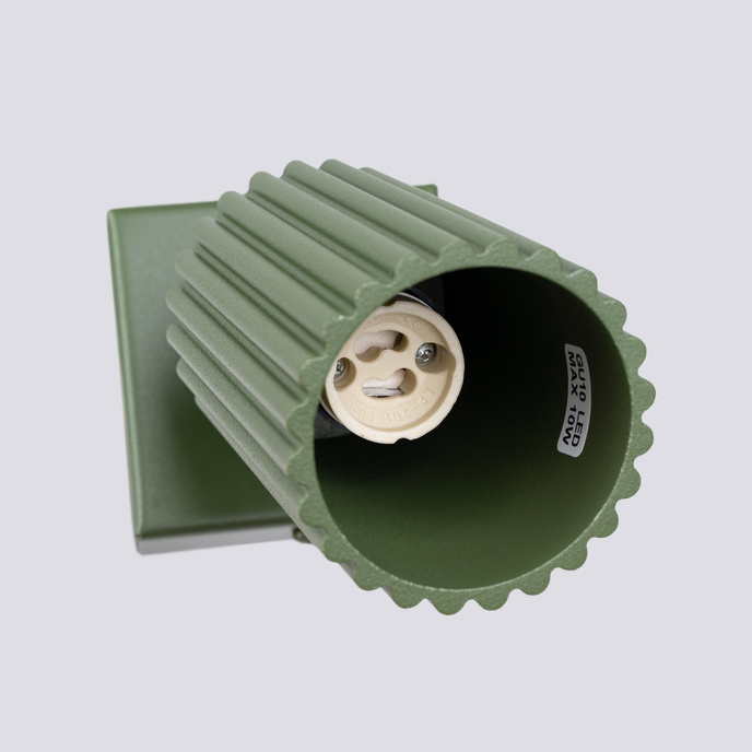 Vägglampa KARBON olivgrön + 1x LED-lampa GU-10 4000K Cold 7W 530lm