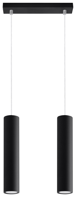 LAGOS 2 taklampa svart + 2x GU-10 3000K varm 7W LED-lampa 620lm