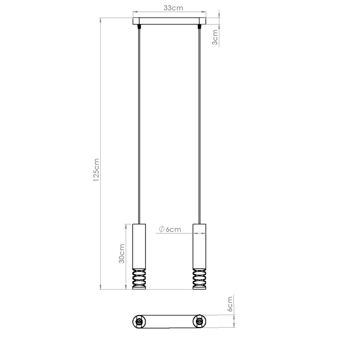LAMI 2 taklampa vit + 2X LED-lampa GU-10 4000K Kall 7W 530lm