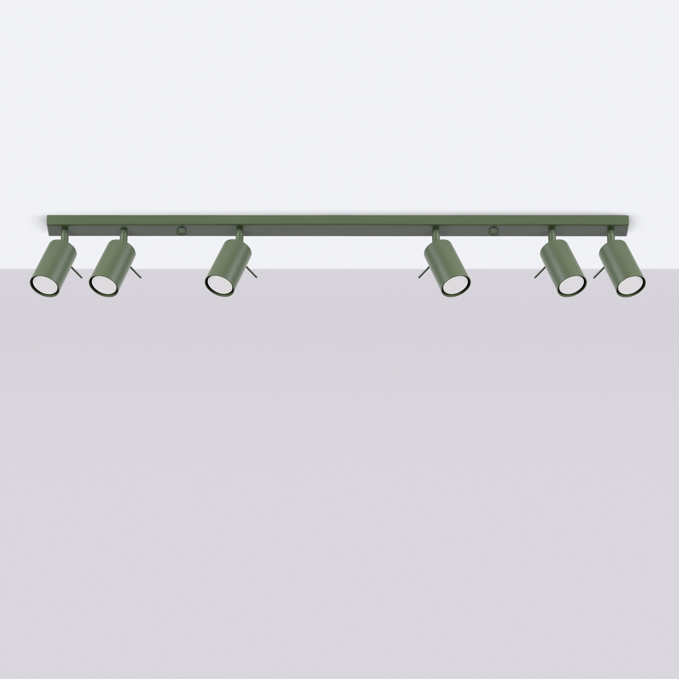 Plafond RING 6L olivgrön + 6x LED-lampa GU-10 3000K varm 7W 510lm