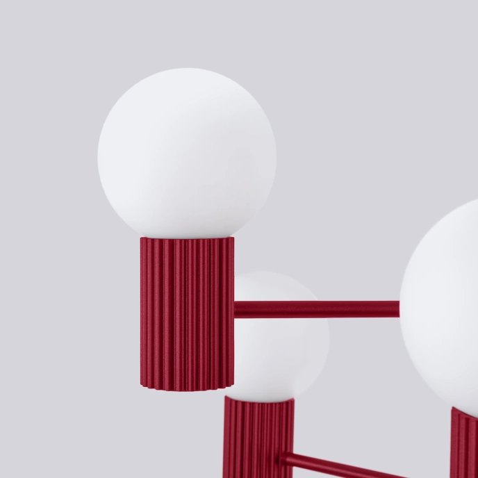 Ljuskrona HALO 6 vinröd