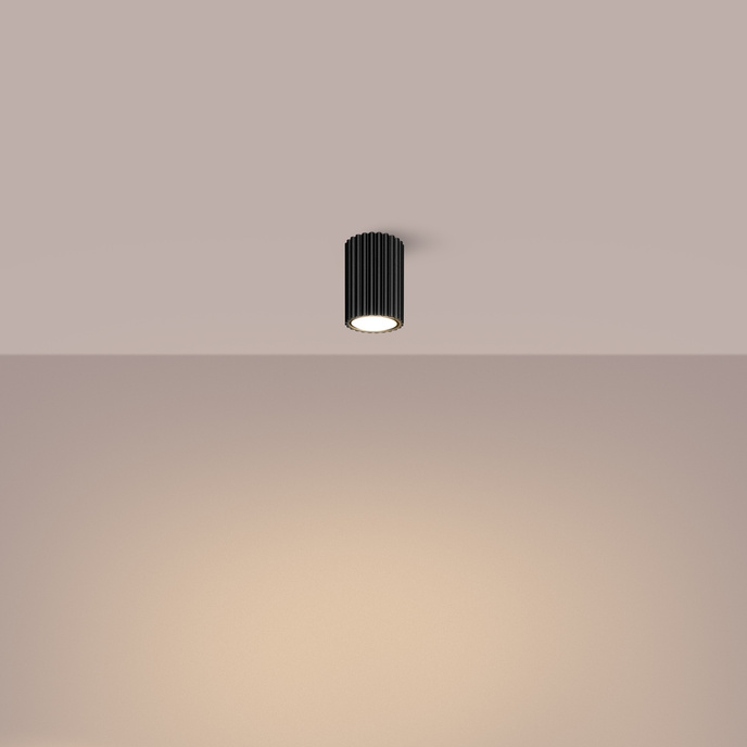 Plafond KARBON 10 svart + 1x LED-lampa GU-10 4000K Kall 7W 530lm