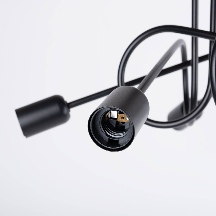 Ljuskrona SUPEŁ 5 svart + 5X LED-lampa E27 3000K 7W 760lm