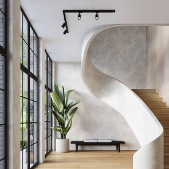 Taklampa, 4 spotlights, 3-fas strömskenesystem, RING