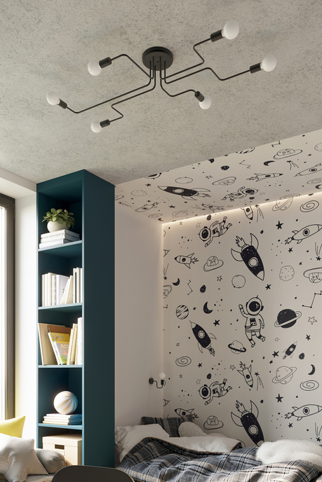 Vägglampa VECTOR svart + 1X LED-lampa E27 3000K 7W 760lm