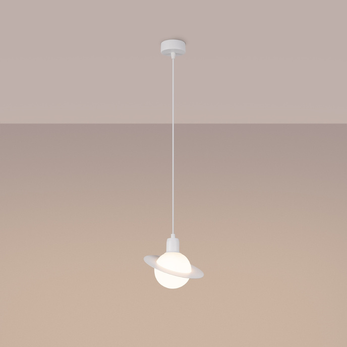 Pendellampa HYPERION 1 vit + 1x LED-lampa G9 3000K varm 4,5W 450lm