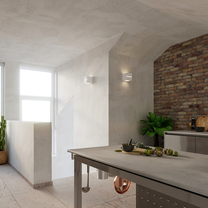 LEO LINE keramisk vägglampa vit + 1x LED-lampa E27 3000K varm 7,5W 620lm